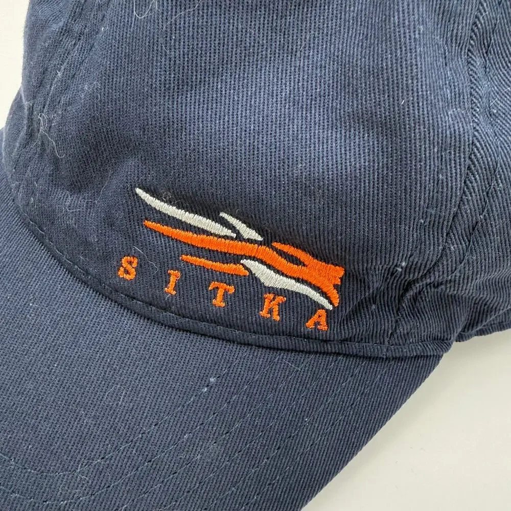 Sitka Hat Cap Gear Badge Icon Lo Pro Profile Fit Strapback Navy Blue 100% Cotton